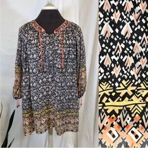 ❤️ LAST CHANCE French Connection Bohemian Tribal Print Tunic Style Blouse